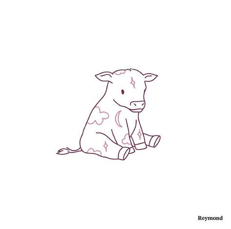 Funny Small Tattoos, Cow Sketch, Maching Tattoos, Cow Tattoo, Hippie Tattoo, Cow Drawing, Doodle Tattoo, Cute Little Tattoos, Line Art Tattoos