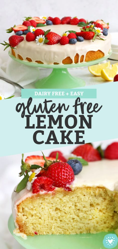 Dairy Free Lemon Cake, Dessert Spring, Gluten Free Lemon Cake, Cake Summer, Gluten Free Easter, Spring Recipes Dessert, Simple Sewing Tutorial, Spring Dessert, Summer Cake