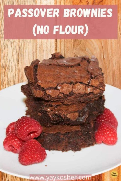 This kosher for Passover recipe for Easy Gluten Free Brownies is one of the staples on our list of the Best Passover Dessert Recipes. These brownies are super moist and fudgy, need only 6 ingredients, and are ready in just over 30 minutes. These brownies are kosher for Passover, gluten free, dairy free, nut free, and pareve. Passover Desserts Easy, Kosher Dessert Recipes, Passover Dessert Recipes, Passover Recipes Dinner, Kosher Desserts, Passover Recipes Dessert, Feast Of Unleavened Bread, Kosher For Passover, Passover Desserts