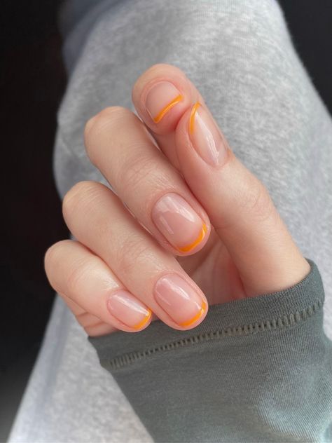 Orange French Tip Nails, Orange French Tip, Color French Manicure, Nails Bow, Nails Orange, Manicure Art, Pretty Nail Colors, Nails French Tip, Nails French