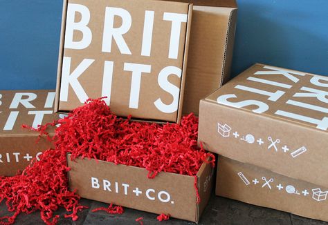 Introducing Brit Kits: Our Most Popular DIY Projects, Delivered Monthly Subscription Box Packaging, Box Subscriptions, Monthly Box, Box Designs, Monthly Subscription Boxes, Do It Yourself Crafts, Subscription Gifts, Creative Products, Monthly Subscription