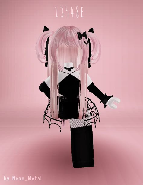 Enter code on Catalog Avatar Creator Roblox Pink And Black Outfit, Pink And Black Roblox Avatar, Catalog Avatar Creator Outfits Codes, Draculaura Roblox Avatar, Female Avatar Codes, Roblox Catalog Avatar Creator Codes, Avatar Ideas Roblox Girl, Black Roblox Avatar, Scene Roblox Avatar