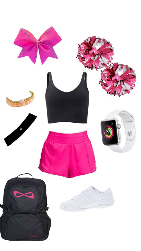 Cheerleading Outfits For Practice, Cheer Preppy, Preppy Cheer, Cheer Fits, Cheer Practice Outfits, Cheer Practice Wear, Cheer Things, Cute Sporty Outfits, Cheer Bag