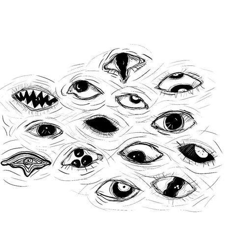 3 Eyes Tattoo, Eyes Tattoo Design, Eye Tattoo Design, Eyes Tattoo, Abstract Tattoo Designs, Creepy Eyes, Idea Tattoo, White Ink Tattoo, Creepy Tattoos