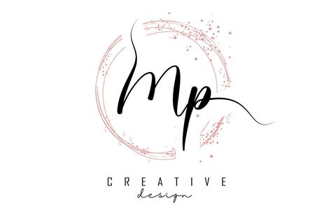 Handwritten Mp M p letter logo with sparkling circles with pink glitter. M P Logo Design, Mp Logo Design Ideas, Mp Monogram Design, Mp Logo Design, P Letter Logo, Mp Logo, P Logo Design, P Letter, M Wallpaper