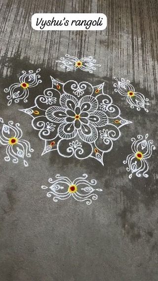 Big Kolam Designs, Rangoli 2024 Designs, Rangoli For New Year Design, Muggulu Design Simple Images, Rangoli Designs New Year Latest, Gurubar Jhoti, Rangoli Border Designs Simple, Border Design Rangoli, Unique Rangoli Designs Beautiful