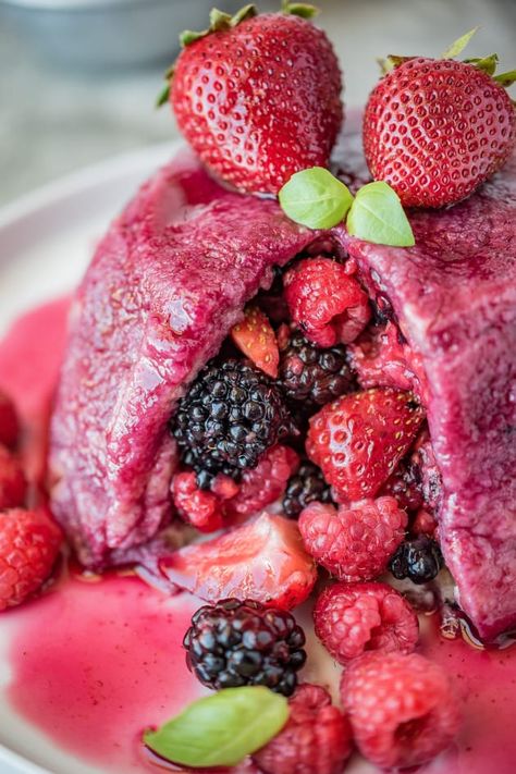 English Summer Pudding is our favorite way to summer. It's a fun dessert that will bring out your inner anglophile. Summer Pudding Bombe, Summer Pudding Recipe, Fancy Pudding, Pudding Desserts Recipes, British Baking Show Recipes, Treat Board, Summer Pudding, Welsh Recipes, Fruit Pudding