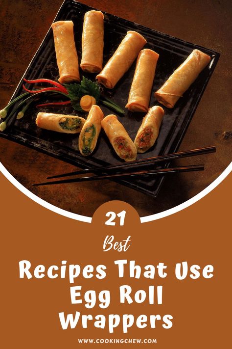 Leftover Egg Roll Wrappers, Ways To Use Egg Roll Wrappers, Egg Roll Wrappers Things To Make With, Egg Roll Dough Recipe, Eggroll Wrapper Recipes, Hot Dog Appetizers, Chinese Egg Rolls, Avocado Egg Rolls, Egg Roll Filling