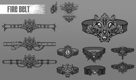 ArtStation - Fire Belt, Daria Korelaya Fantasy Belt, 2d Concept Art, Belt Design, Design Reference, Designs To Draw, Belts For Women, Drawing Reference, Digital Painting, Concept Art