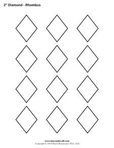 Rhombus-Template-Blank-350 Diamond Template, Number Crafts, English Paper Piecing Quilts, Rhombus Shape, Shape Templates, Steam Activities, Painted Rug, Paper Piecing Quilts, Writing Lessons