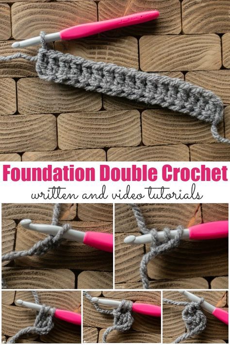 The foundation double crochet stitch is perfect for starting a new project when you don't like working back through your foundation chain. Learn how! Double Crochet Tutorial, Foundation Double Crochet, Foundation Half Double Crochet, Crochet 101, Foundation Single Crochet, Crochet Chain, Crochet Lessons, Crochet Stitches For Beginners, Crochet Tips