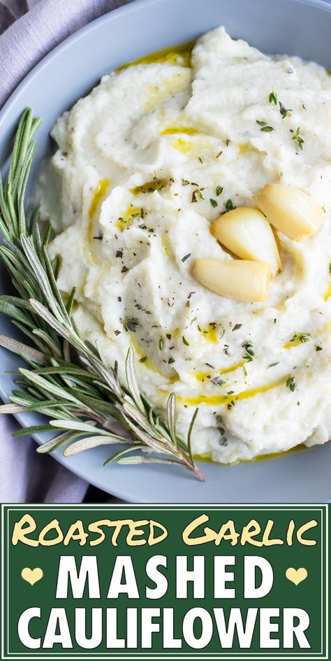 Paleo Mashed Cauliflower, Vegan Mashed Cauliflower, Cauliflower Mashed Potatoes Recipe, Cauliflower Roasted, Cauliflower Vegan, Garlic Mashed Cauliflower, Mashed Cauliflower Recipe, Cauliflower Mashed, Keto Side Dish