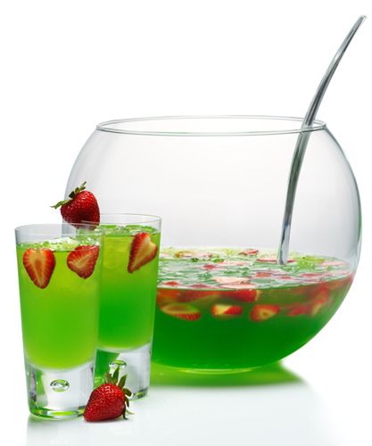 Midori Berry Bliss Green Vodka Cocktail Recipe Green Punch Recipes, Midori Melon, Juice Splash, Skyy Vodka, Melon Liqueur, Vanilla Vodka, Party Punch, Soda Water, Punch Recipes