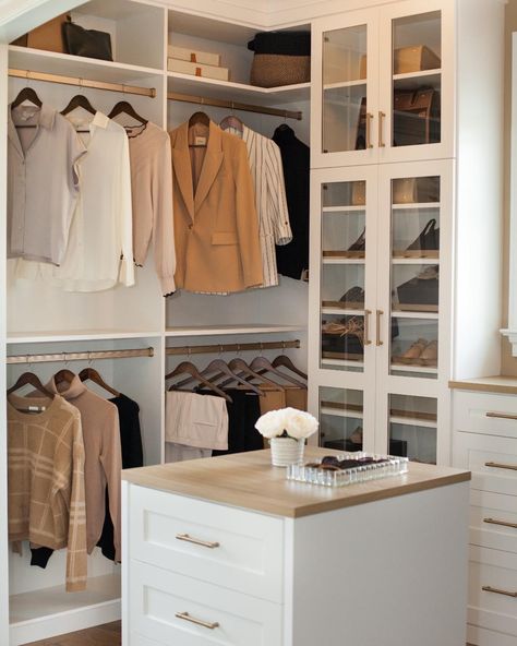 Island With Drawers, Dream Dressing Room, Custom Island, Getting Ready In The Morning, Beautiful Closets, Closet Renovation, California Closets, Closet Drawers, 0 Interest