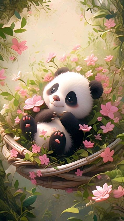 Present Painting, Panda Bears Wallpaper, Cute Panda Drawing, Cute Panda Cartoon, Cute Owls Wallpaper, Panda Drawing, Flowers Oil Painting, Color Numbers, Owl Wallpaper