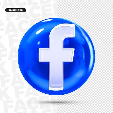 3d facebook logo icon for compositon pre... | Premium Psd #Freepik #psd #facebook-3d #facebook #social-media-app #social-media-facebook Facebook Images Logo, Logo Of Social Media Apps, 3d Background For Logo, 3d Social Media Icons, Facebook 3d Icon, Facebook Logo Icons, Logo Background Images, Social Media Logos Icons, Social Media Logo Design