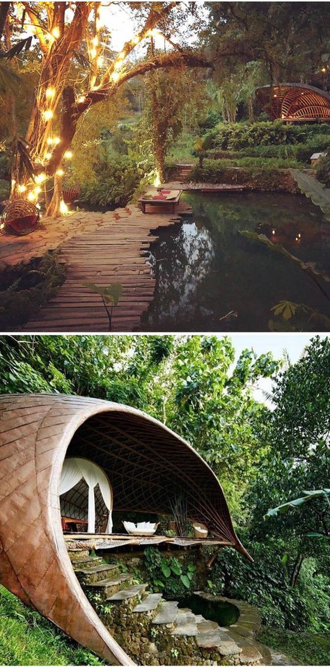 Bambu Indah Bali, Retreat Center Architecture, Healing Center Design Spaces, Glamping Interior Design, Bali Meditation Retreat, Retreat Center Ideas, Healing Center Architecture, Bali Glamping, Healing Center Design