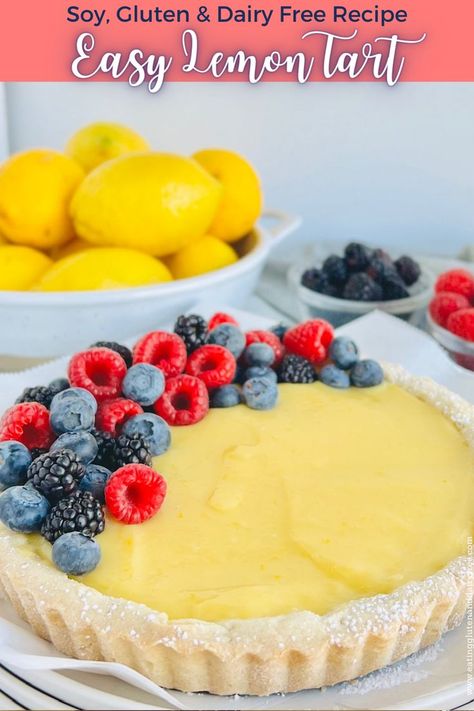 Dairy Free Lemon Tart, Gluten Free Lemon Desserts, Brownies Almond Flour, Dairy And Soy Free Recipes, Dairy Free Cakes, Mini Lemon Tarts, Almond Flour Cake, Dairy Free Recipes Easy, Lemon Tart Recipe