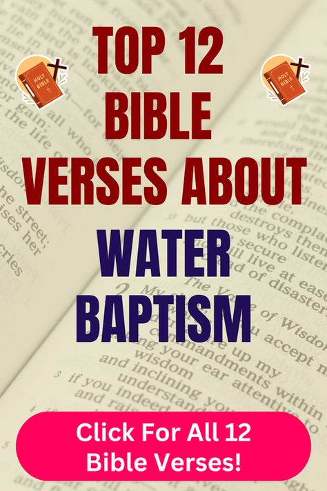 Check out our top 12 Bible verses about water baptism and learn more what does the Bible say about water baptism. Click For All 12 Bible verses! Verses About Relationships, Baby Bible Verses, Bible Verses About Relationships, Bible Chapters, Top Bible Verses, Water Baptism, Adult Baptism, Christian Baptism, Short Bible Verses