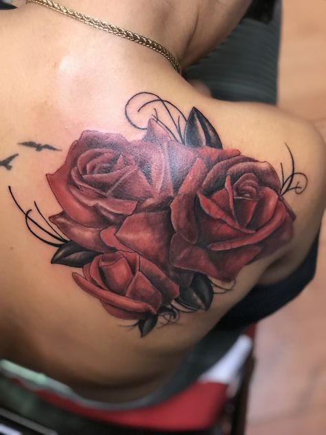 Rose coverup  #rose #coverup #coveruptattoo #tattoo #Tattoos Rose Tattoo On Shoulder, Rose Tattoo Cover Up, A Rose Tattoo, Cover Up Tattoos For Women, Best Cover Up Tattoos, Tattoo On Shoulder, Rose Shoulder Tattoo, Rose Tattoos For Women, Tattoo Shoulder