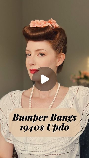 Rockabilly Hair Long, 50s Pin Up Hair, 50s Hairstyles For Long Hair, Big Bun Hairstyles, 1950s Hair Tutorial, Glamorous Updo, Victory Roll Hair, Big Messy Buns, Bumper Bangs