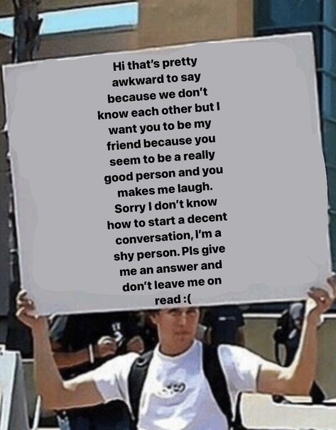 To all my shy people who just don’t know how to start a conversation with somebody they don’t know well but they want to, here it is ! 😎👊 Conversation Starter Reaction Meme, Idk How To Start A Conversation, How To Start A Conversation Texting, How Do You Start A Conversation, How To Start A Conversation On Text, Start Conversation Text, How To Start A Conversation With A Girl, How To Start A Convo, Things To Start A Conversation