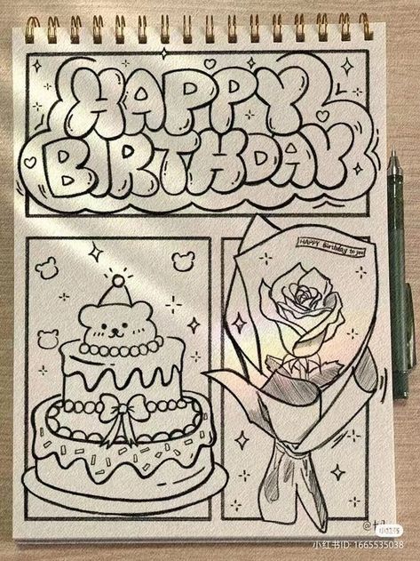 Birthday Card Drawing, Seni Dan Kraf, 강아지 그림, Kraf Diy, Easy Doodle Art, Card Drawing, Easy Doodles Drawings, Doodles Drawings, Easy Drawings Sketches