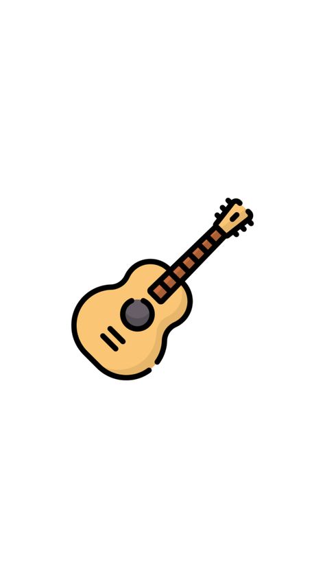 Cute Guitar Wallpaper, Gutair Drawings Easy, Guitar Cartoon Aesthetic, Guitar Cute Drawing, Guitar Simple Drawing, Cute Guitar Drawing, Guitar Cartoon Drawing, Guitar Aesthetic Drawing, Guitar Drawing Aesthetic