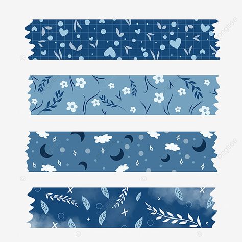 Washi Tape Patterns Free Printable, Decoration For Journal, Blue Aesthetic Stickers For Journal, Blue Journal Stickers Printable, Green Washi Tape Printable, Goodnotes Notes Ideas Planner, Blue Washi Tape Printable, Scrapbook Stickers Printable Blue, Cute Washi Tape Png