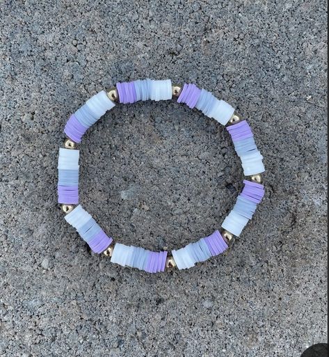 Bracket Inspo Clay Beads, Winter Bracelet Ideas, Bracelet Inspo Clay Beads, Purple Clay Bead Bracelet, Clay Beads Ideas, Make Clay Beads, Bracelet Business, Colorful Bead Bracelets, Pop Jewelry