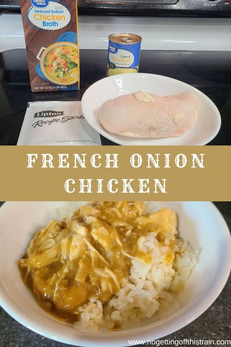 Chicken French Onion Soup Crockpot, Chicken Lipton Onion Soup Recipe Crockpot, Onion Packet Recipes, Chicken And Onions Crockpot, Crockpot Lipton Chicken, Crockpot Chicken French Onion Packet, Crockpot Chicken With French Onion Soup, Crockpot Chicken With Lipton Onion Soup, Lipton Onion Soup Mix Recipes Chicken Crock Pots