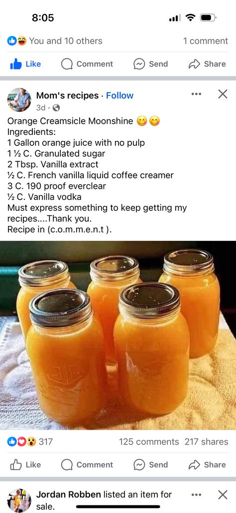 Vanilla Vodka Recipes, Jar Drinks, Xmas Goodies, Drinks With Alcohol, Whipped Cream Vodka, Mason Jar Drinks, How To Make Orange, Jell O Shots, Moonshine Recipes