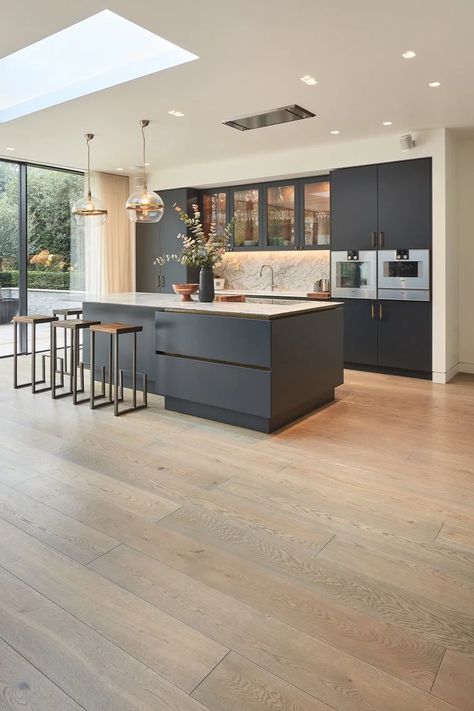 8 Kitchen Flooring Options To Know About | SheerLuxe Kitchen Designers, Kitchen Flooring Options, Open Plan Kitchen Dining Living, Open Plan Kitchen Dining, Kitchen Dining Living, Kitchen And Dining Room, Classic Kitchen, Kitchen Design Plans, Kitchen Inspiration Design