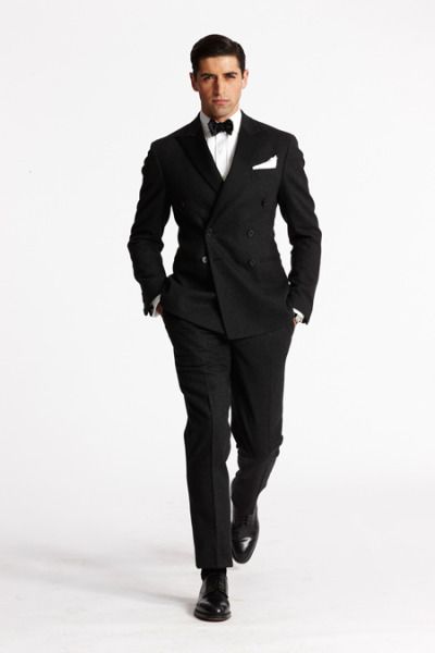 Black Double Breasted Suit, Double Breasted Suit Men, Bow Tie Suit, Double Breasted Tuxedo, Man Jacket, Ralph Lauren Fall, Fall Chic, Suits Men, Virtual Wardrobe