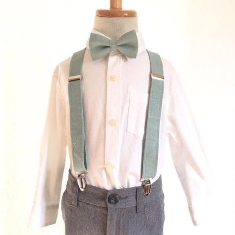 Suspenders - Boys Babies Kids Teen Sizes - Dusty Shale Linen - to match J Crew dresses and BHLDN Sea Glass Dresses, Beach Groom, Green Linen Fabric, Sage Green Wedding Colors, Ring Bearer Flower Girl, Sage Bridesmaid Dresses, Bridesmaid Dresses Dusty Sage, Tan Wedding, Sage Green Bridesmaid Dress