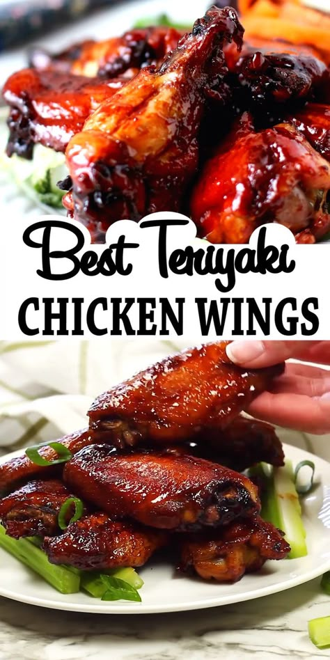 Best Teriyaki Chicken, Chicken Wing Sauce Recipes, Wing Recipes Baked, Wing Sauces, Chicken Wing Sauce, Wings Recipe Baked, Chicken Wing Recipes Fried, Teriyaki Chicken Wings, Chicken Wings Recipes