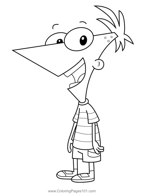 Phineas Flynn Phineas and Ferb Coloring Page