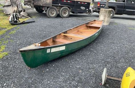 April 8 2024 Online - Hash Auctions Canoe Outfit, Canoe Modifications, Canoe Stabilizer, Kayak Rack Diy, Canoeing Outfit, Running Facts, Canoe Ideas, Vintage Canoe, Fishing Canoe