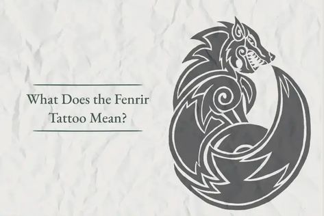 What Does the Fenrir Tattoo Mean? - Viking Style Viking Fenrir Tattoo, Loki Norse Tattoo, Fenrir Tattoo Design Norse Mythology, Skoll Hati Tattoo Norse Mythology, Loki Tattoo Ideas Norse Mythology, Feniri Wolf Tattoo, Fenrir Tattoo Mythology, North Mythology Tattoo, Geri And Freki Tattoo