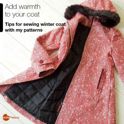 Add warmth to your coat. Tips for sewing winter coat with my patternsI really love to make winter coats and often add them quilted or faux fur materials.  Recently, I was asked from many people how to make winter version of coats with my coat/jacket... Winter Sewing Patterns, Winter Coat Pattern, Sewing Coat, Sewing Patterns Free Women, Coat Sewing, Winter Sewing, Trendy Sewing Patterns, Tips For Sewing, Coat Pattern Sewing