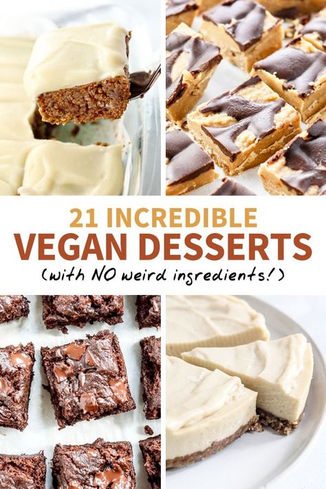 21 Incredible Vegan Desserts (with NO weird ingredients!) | Detoxinista Gourmet Milkshakes, Vegan Fudge Recipes, Tofu Dessert, Egg Free Desserts, Best Vegan Desserts, Vegan Fudge, Cakes Ice Cream, Dairy Free Desserts, Vegan Gluten Free Desserts