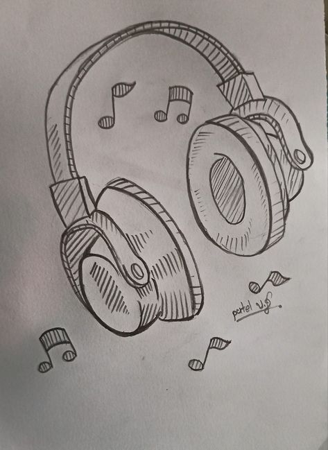 Easy Drawings About Music, Drawing Ideas Music Sketch, Easy Drawings Music, Drawing Ideas Easy Music, Music Lover Drawing, Music Art Sketch, Music Related Drawings, Music Doodles Aesthetic, Music Drawings Ideas