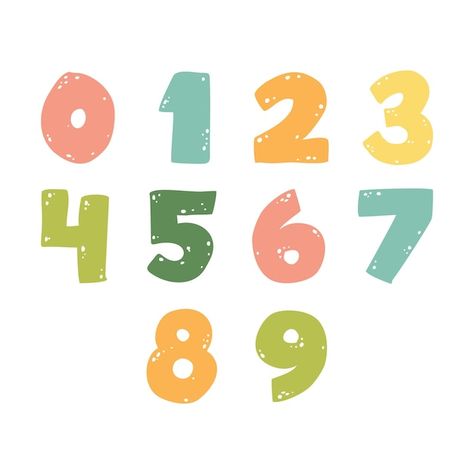 Silhouettes of numbers cute numbers for ... | Premium Vector Cute Numbers, Kids Graphic Design, Numbers For Kids, Book Projects, Children's Book Illustration, Kids Education, Pictures To Draw, Kids Decor, Children Illustration