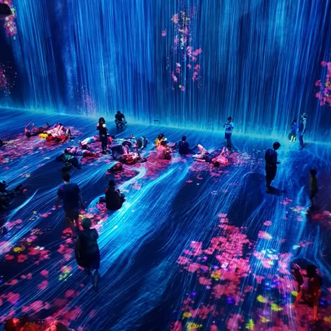 TeamLab art / La Villette / Paris / #digitalart #teamlab Digital Art Museum, Digital Media Art, Interactive Media, New Media Art, Interactive Installation, Projection Mapping, Interactive Art, Art Science, Stage Design