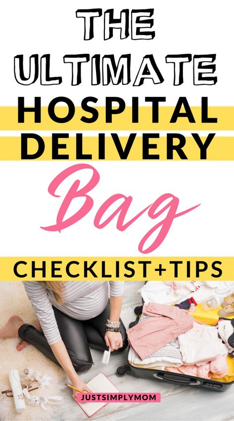 What You Need to Pack in a Hospital Bag With Printable Checklist - Just Simply Mom Simple Hospital Bag Checklist, Simple Hospital Bag, Newborn Rash, Delivery Bag Checklist, Hospital Bag C Section, Hospital Bag Must Haves, Delivery Hospital Bag, Baby Poop, Burping Baby