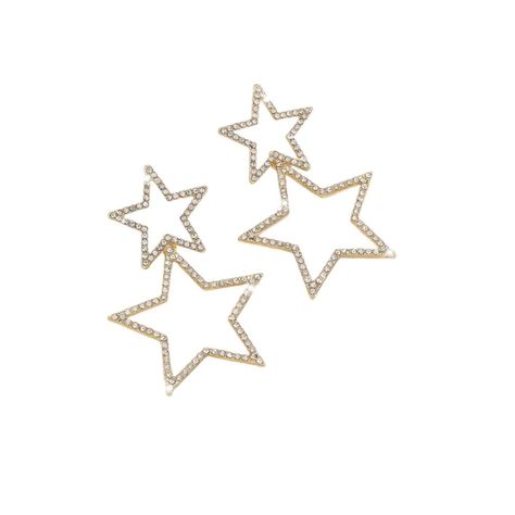 Color: Gold Style: Rhinestone Star Pendant Earrings Closing: Push Back Post Length: 2.08" Width: 1.57" Star Earrings Large, Moon And Star Earrings Template, Oliver Bonas Star Earrings, H Stern Earrings, Star Earrings Dangle, Diamond Star Earrings, Star Dangle Earrings, Shiny Earrings, Gold Star Earrings