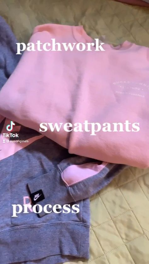 Diy Sweatsuit Ideas, How To Patch Sweatpants, Reworked Sweatpants Diy, How To Make Patchwork Sweatpants, How To Make Sweatpants, Patchwork Sweatpants Pattern, Patchwork Sweatpants Diy, Reworked Sweatpants, Sweatpants Diy