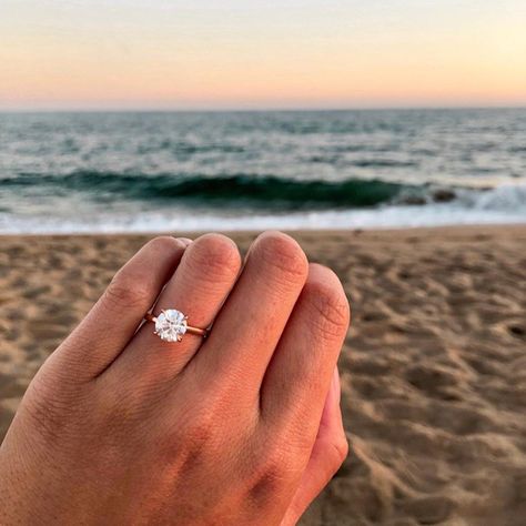 6,599 Likes, 94 Comments - Brilliant Earth (@brilliantearth) on Instagram: “What a view. 😍 Congratulations @ktong7 & @seanmg92!  Link in bio to shop this style | Elodie…” Circle Engagement Rings, Ring Selfie, Dream Wedding Ring, Future Engagement Rings, Princess Cut Engagement Rings, Simple Engagement Rings, Dream Engagement, Dream Engagement Rings, Rose Engagement Ring