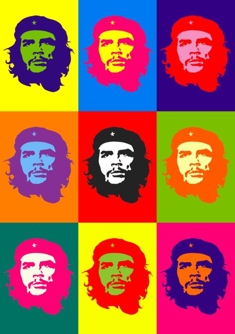 Andy Warhol Pop Art Portraits, Posterised Portrait, Andy Warhol Pop Art Paintings, Pop Art Projects, Two Different Worlds, Two Worlds Collide, Warhol Pop Art, Cuban Revolution, Andy Warhol Pop Art