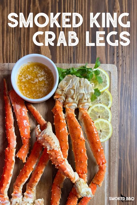 King, snow crab clusters and Dungeness will all work for this super easy smoked crab recipe. Great option for the pellet grill although any smoker will do the job. Serve with a simple honey garlic butter. Smoked Crab Legs In Smoker, Smoked Snow Crab Leg Recipes, Smoked Crab Leg Recipes, Snow Crab Clusters, Kangaroo Recipe, King Crab Legs Recipe, Smoked Seafood, Grilled Crab, Crab Legs Recipe